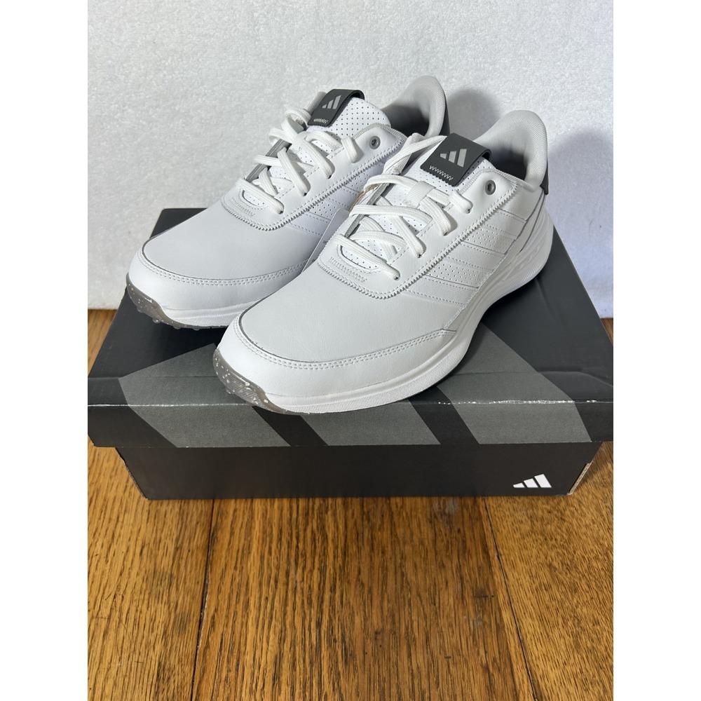 Adidas Mens Size 9 S2G SL Leather 24 White Spikeless Golf Shoes
